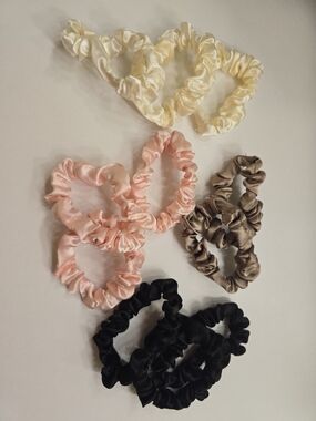 Satin Scrunchie Set - Cream, Pink, Taupe, Black